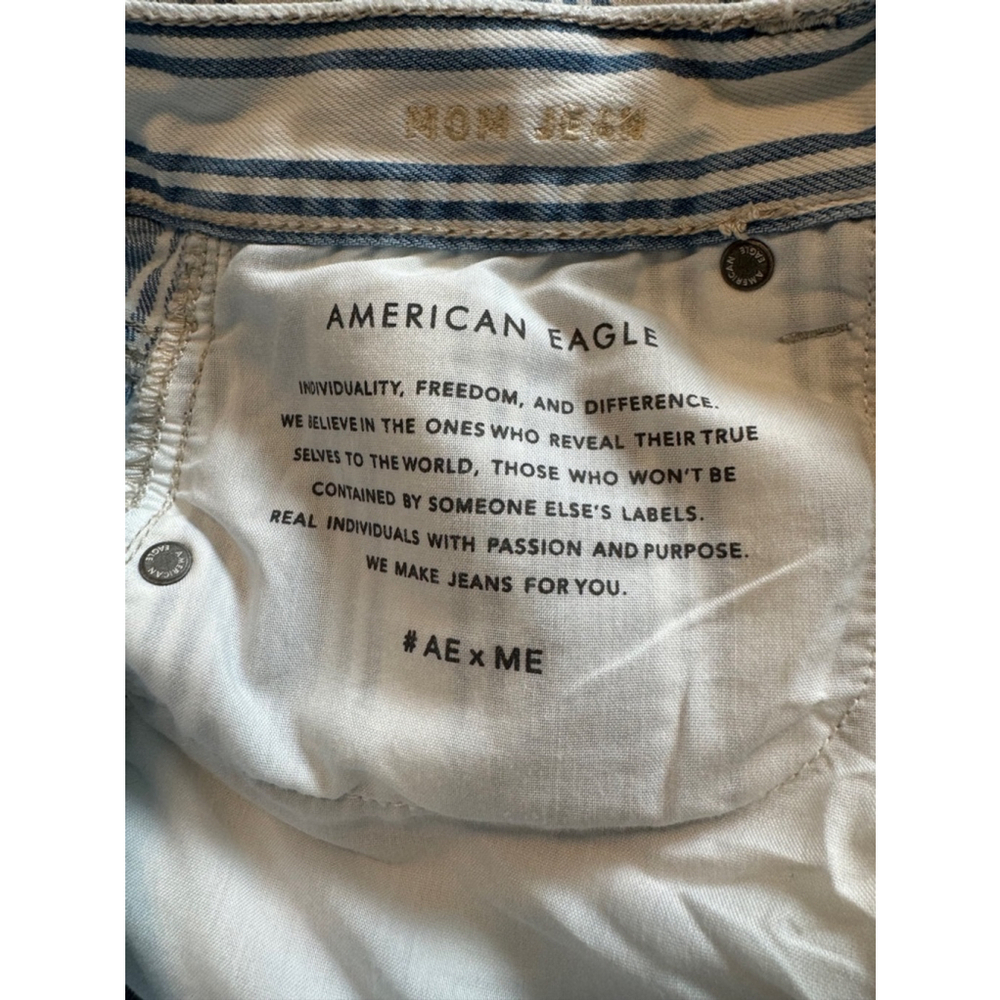 Women's American Eagle Blue & White Striped Jeans Size 4 - Picture 7 of 7